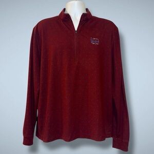 Johnnie-O Men’s 1/4 Zip Pullover-Malibu Red Micro Dot–We-Ko-Pa Golf Club Large